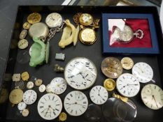 A COLLECTION OF POCKET WATCHES, WATCH FACES, ETC.