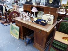 A CONTINENTAL OAK DESK.