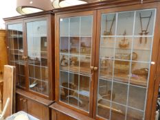 A PAIR OF PINE BOOKCASES.