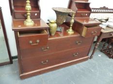 A LATE VICTORIAN MAHOGANY DRESSING CHEST.