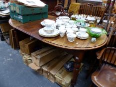 A VICTORIAN MAHOGANY DINING TABLE.