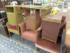 A VICTORIAN NURSING CHAIR AND VARIOUS LOOM FURNITURE.