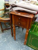 A 19th.C.MAHOGANY WORK TABLE.