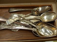 A QUANTITY OF SILVER CUTLERY.