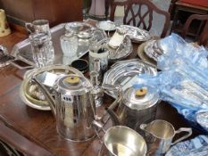 A QTY OF SILVER PLATEDWARES,ETC.