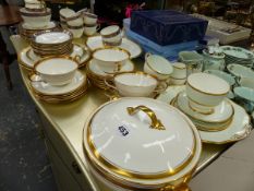 AN AYNSLEY PART DINNER SERVICE AND A ROYAL ALBERT TEA SERVICE.