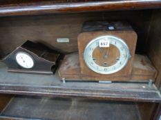 TWO MANTLE CLOCKS.