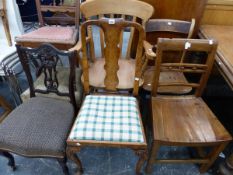 A QTY OF GEORGIAN AND LATER CHAIRS.