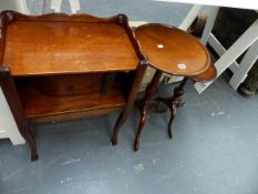 TWO WINE TABLE AND A BEDSIDE CABINET.