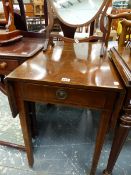 A REGENCY MAHOGANY AND INLAID PEMBROKE TABLE.