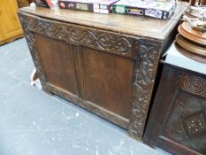 A 17th.C.AND LATER OAK COFFER.