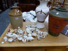 A QTY OF CRESTEDWARES, A DEDDINGTON FLAGON,ETC.