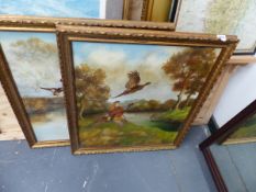 A PAIR OF OIL PAINTINGS GAME BIRDS SIGNED WHITBY.