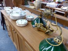 A RISE AND FALL LIGHT FITTING AND A COLCLOUGH TEA AND DINNER TEA SET.