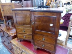 A PAIR OF 19th.C.MAHOGANY BEDSIDE CABINETS.