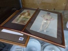 THREE CRICKETING PRINTS.