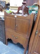 A 19th.C.OAK TRAY TOP NIGHTSTAND.