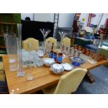 A LARGE COLLECTION OF GLASSWARE, CHINA,ETC.