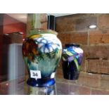 TWO MOORCROFT VASES.