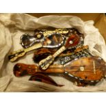 MINIATURE TORTOISESHELL AND BONE MUSIACL INSTRUMENTS.