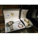TWO GENTS BRACELET STRAP CASED WRIST WATCHES.