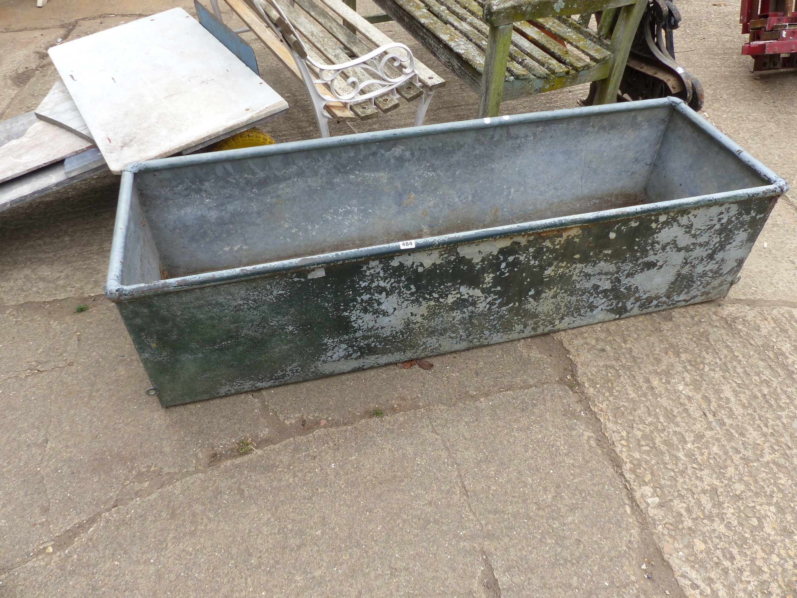 A LARGE GLAVANISED TROUGH.