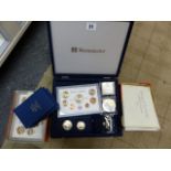 A QUANTITY OF COMMEMORATIVE COINS, COIN SET ETC.