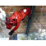 A ROYAL DOULTON FLABE TIGER FIGURINE.