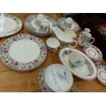 A ROYAL WORCESTER JACOBEAN FLORAL DINNER AND TEA SET.