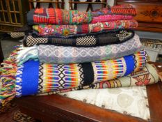 A QTY OF TEXTILES.