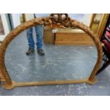 A VICTORIAN STYLE OVERMANTLE MIRROR.