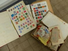 A QUANTITY OF STAMPS TO INCLUDE ALBUMS AND LOOSE EXAMPLES.