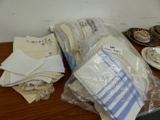 A COLLECTION OF TABLE LINENS.