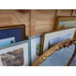 A QTY OF PAINTINGS AND PRINTS TO INCLUDE LOCAL SCENES.