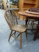 FOUR VINTAGE SPINDLE BACK CHAIRS.