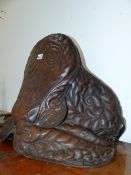 A LEATHER SADDLE.