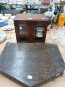 AN OAK SMOKER'S CABINET AND VARIOUS CUTLERY.