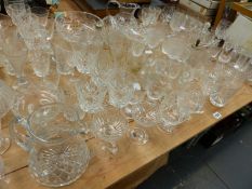 A QTY OF CUT AND OTHER GLASSWARES.