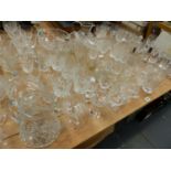 A QTY OF CUT AND OTHER GLASSWARES.