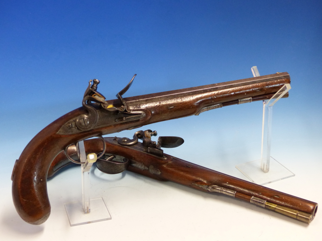 WOGDON LONDON, A PAIR OF FLINTLOCK PISTOLS, THE BRASS CAPS TO THE RAMRODS UNDER THE OCTAGONAL - Image 10 of 36