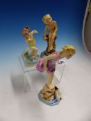 THREE ROYAL WORCESTER FIGURES MODELLED BY F G DOUGHTY EACH RELATED TO THE SEA OR WATER, THE TALLEST,