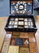 AN INDIAN COROMANDEL WOOD BOX, THE INTERIOR OF THE HINGED LID INLAID WITH AN IVORY ELEPHANT WITHIN