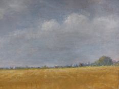 PETER JAMIESON. ENGLISH 20th/21st.C. ARR. SHEEP IN A FIELD, SIGNED AND DATED 1981, OIL ON BOARD.