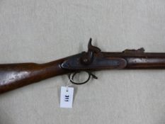 AN ENFIELD TOWER THREE BAND PERCUSSION RIFLE WITH V.R STAMPED LOCK, 1855-TOWER COMPLETE WITH RAMROD,