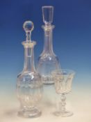 ORREFORS, VAL ST LAMBERT AND OTHER MAKERS, A COLLECTION OF GLASS TO INCLUDE BOWLS, DECANTERS,