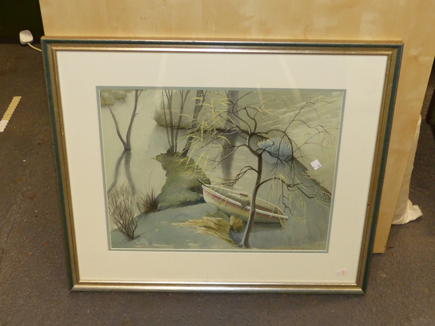 MARGARET SEATON. (1917-2003) ARR SPRING AT TEMPLE GUITING, SIGNED WATERCOLOUR. 37 x 47.5cms. - Image 2 of 2