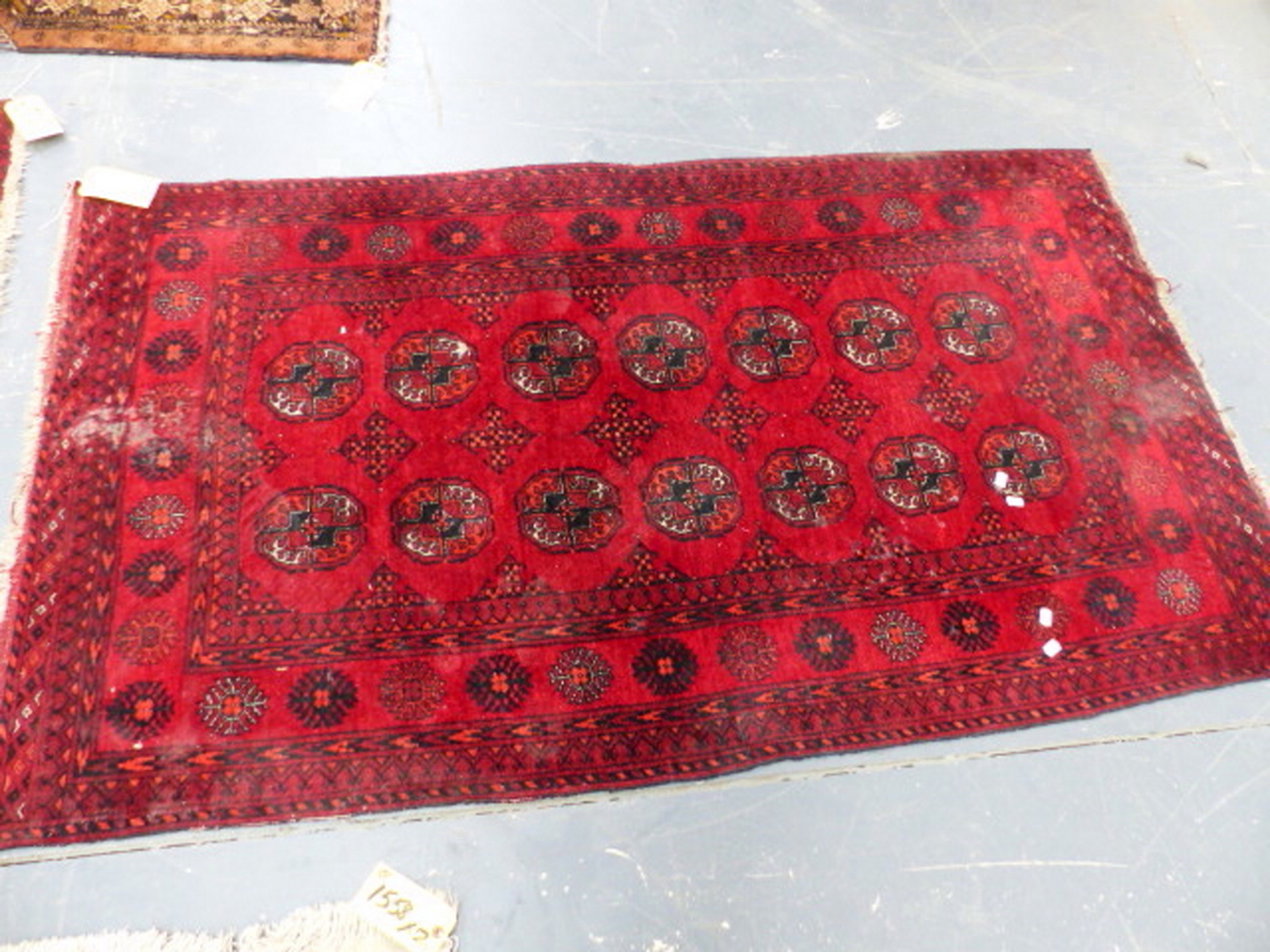 THREE AFGHAN BOKHARA RUGS. LARGEST. 195 x 127cms. (3) - Image 14 of 19