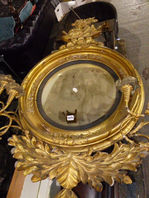 AN EARLY 19th.C.CARVED GILTWOOD CONVEX MIRROR WITH ENTWINED DOLPHIN CREST AND FLANKING PAIRS OF - Image 19 of 19