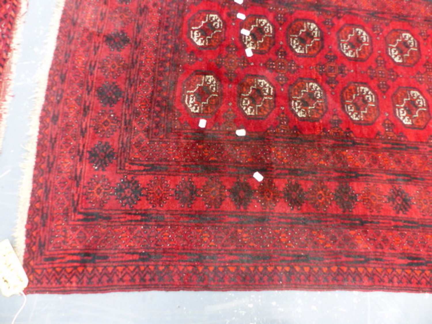 THREE AFGHAN BOKHARA RUGS. LARGEST. 195 x 127cms. (3) - Image 5 of 19