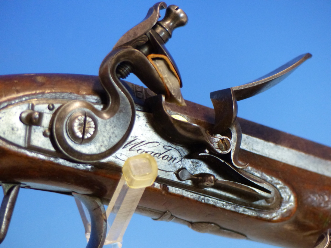 WOGDON LONDON, A PAIR OF FLINTLOCK PISTOLS, THE BRASS CAPS TO THE RAMRODS UNDER THE OCTAGONAL - Image 4 of 36